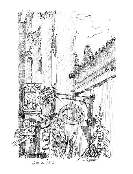 Tuschegrafik_Gasse_in_Arles